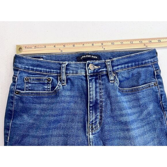 Calvin Klein Jeans Womens Size 8 High Rise Skinny Repreve Dark Wash Blue Preppy - Picture 5 of 11